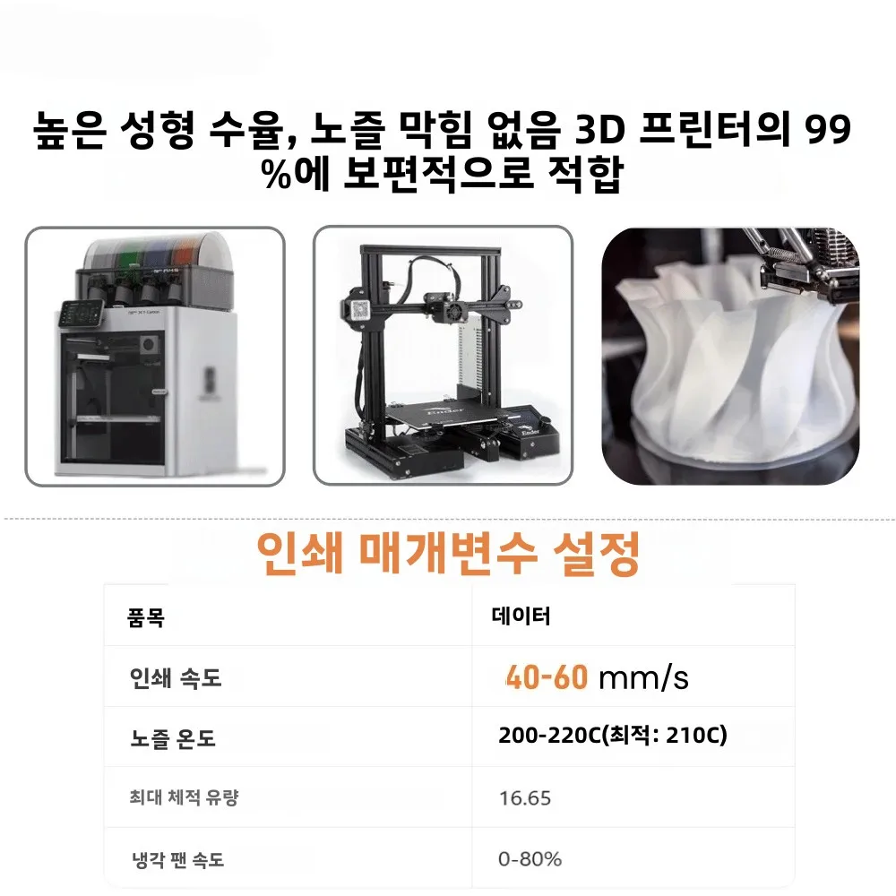 PLA 필라멘트 1.75mm 1KG 3D 프린터 필라멘트 기본 PLA 3D 프린팅 필라멘트 FDM 3D 프린터 소모품 EU REACH