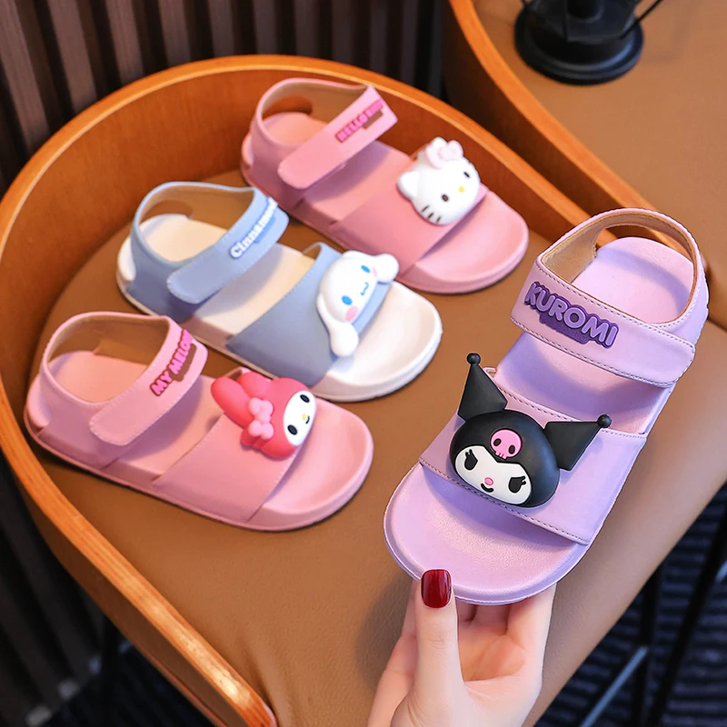 Summer Children's Flip-Flops Sanrio Boys And Girls Kullomi Outdoor Non-slip Wear-Resistant Baby Shoes Slippers kids slippers