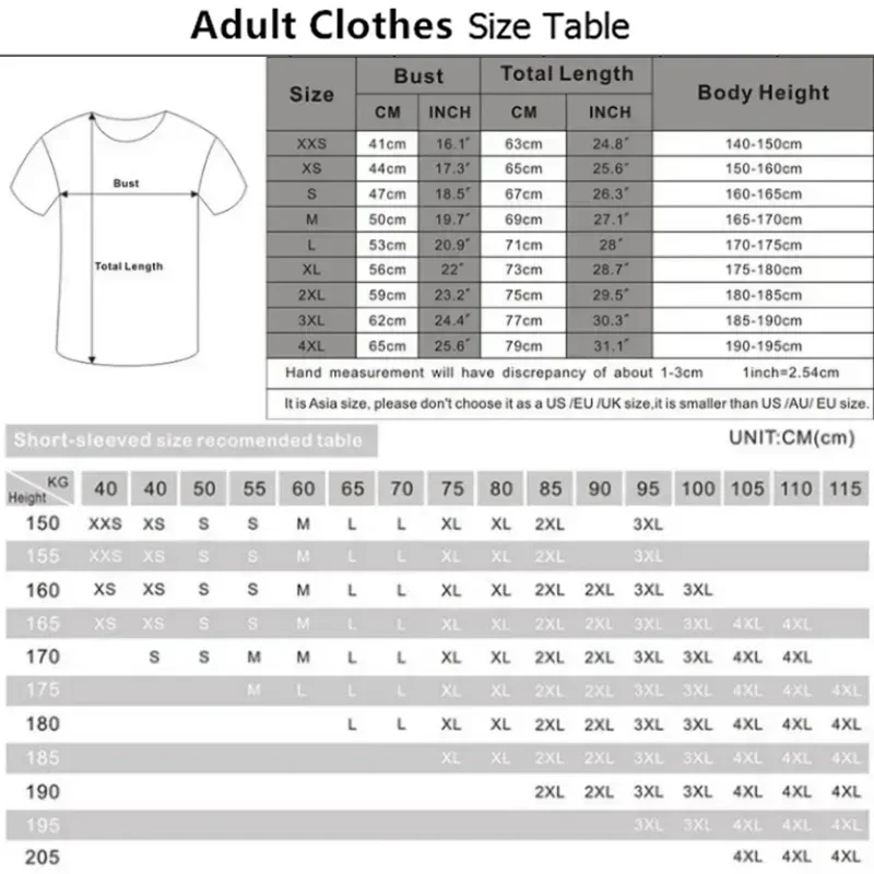 Adult Size Chart