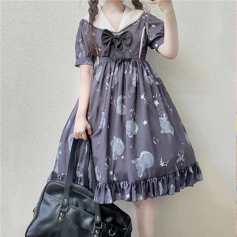 Jellyfish Cartoon Print Pattern Dress main image 1