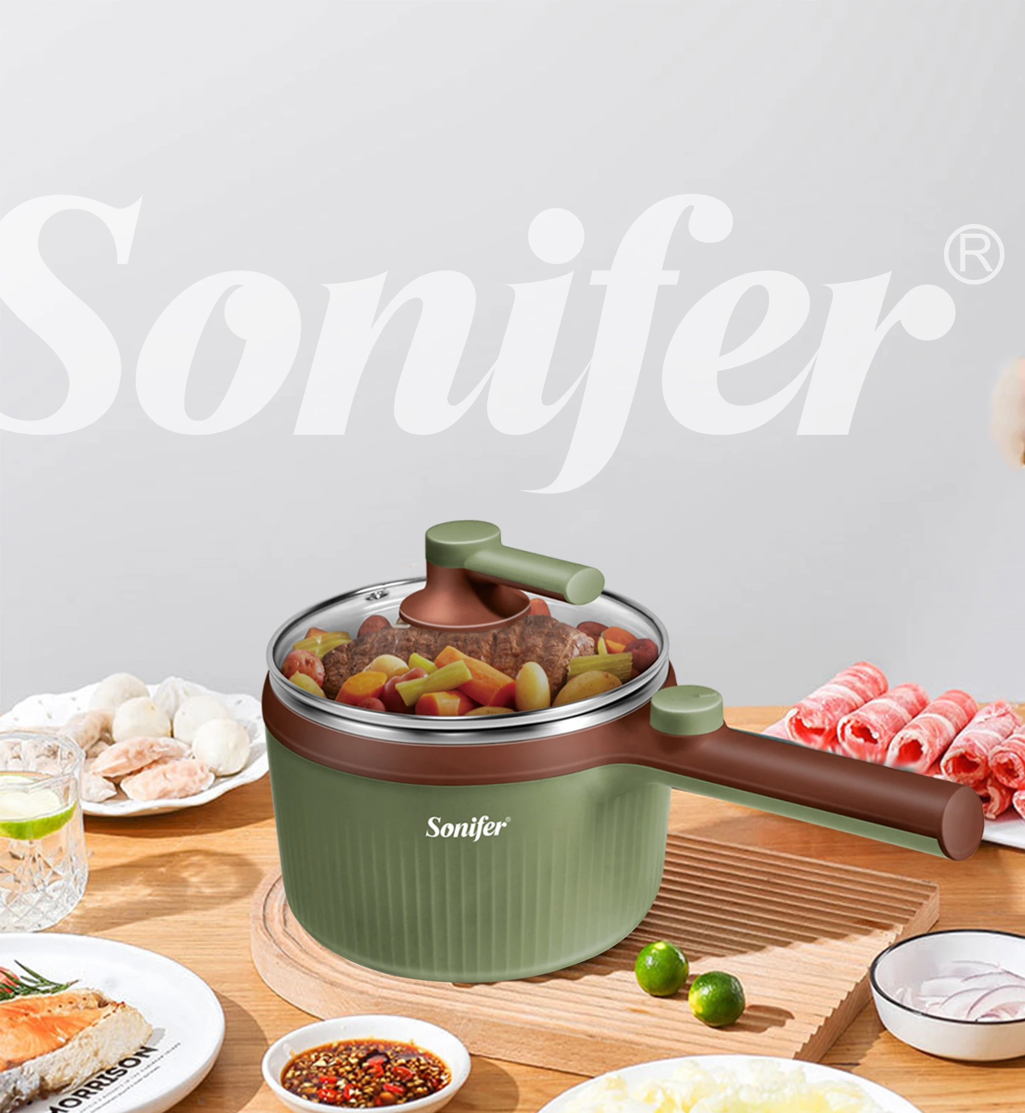 Multifunctional Electric Cooker Portable Skillet Household Steamer Folding  Hot Pot Smart Rice Cooker Ceramic Coating Sonifer - AliExpress
