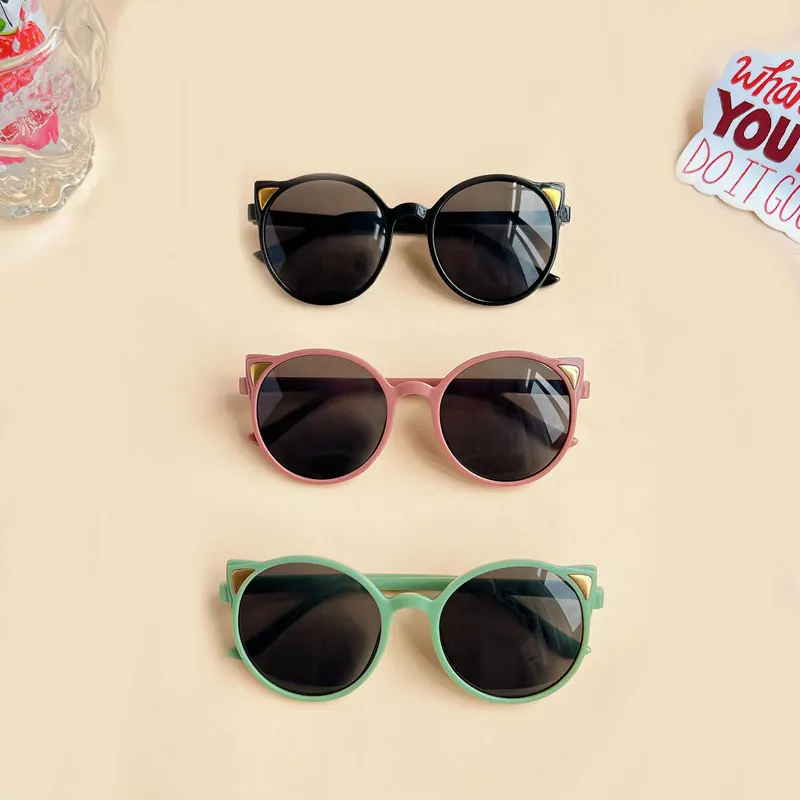 Neue Mädchen niedlichen Tier Cartoon Ohren Sonnenbrille Outdoor Sonnenschutz Kinder Mode Vintage Sonnenbrille Schutz klassische Kinder