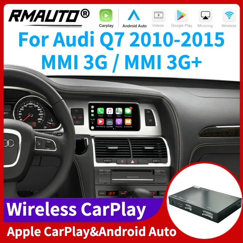 

RMAUTO беспроводной Apple CarPlay MMI для Audi Q7 2010-2015 Android Авто Mirror Link AirPlay Поддержка обратного изображения автомобильный комплект для воспроизведения