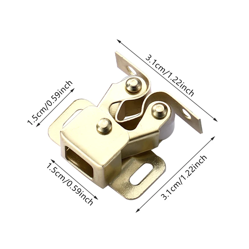 Metal Home Use Double Ball Roller Catches Cupboard Cabinet Door Latch Hardware Copper Smooth Tight Grip Action