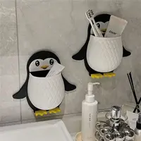 Penguin Storage Box Mobile Holder Bin Storage Organizer Rc Stand Makeup Wall Organizer Floating Shelves Wall Bin Adhesive Shelf 1