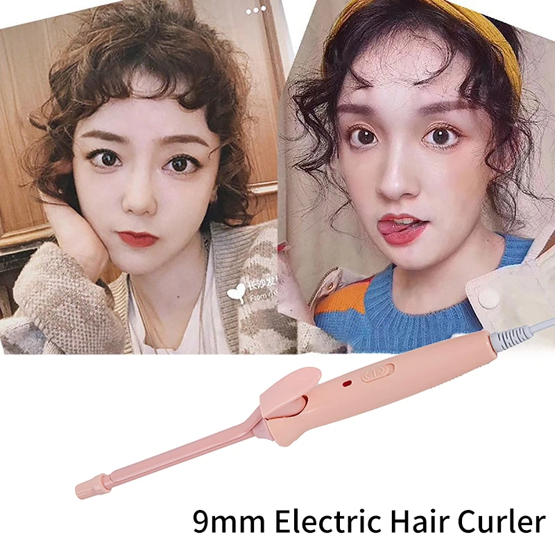 9mm Electric Hair Curler Ceramic Coating Curling Iron Unisex Curling Wand Mini Household Hair Styling Roller Waver 20W,hair curler,hair iron