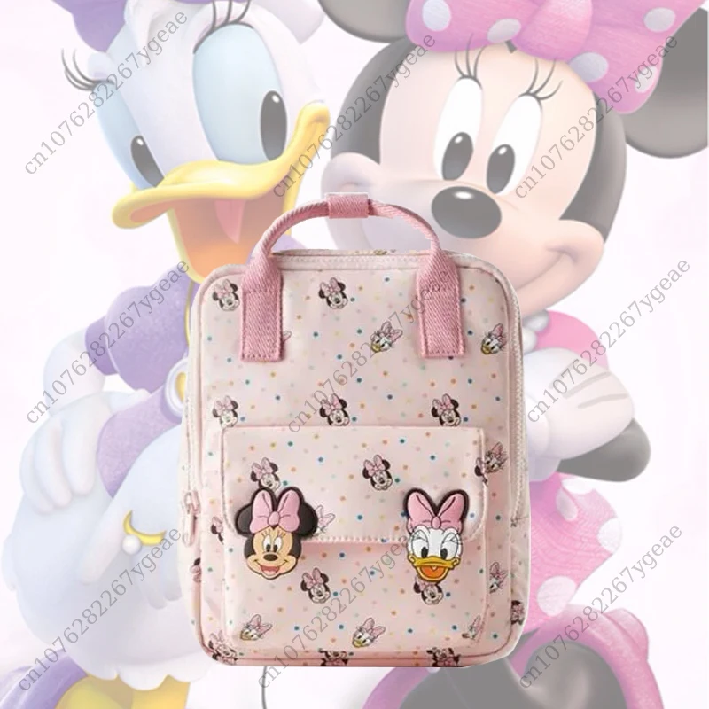 Disney 2024 New Minnie Cartoon Children's Backpack Mini School Bag Cute Shoulder Bag for Boys and Girls