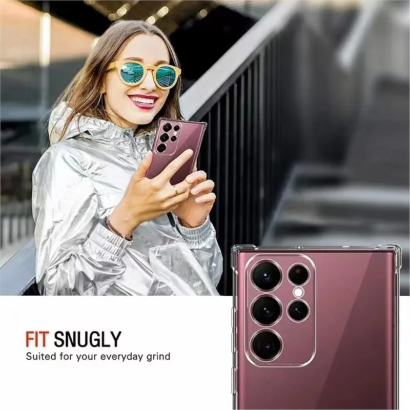 Clear Shockproof Protective Case with Camera Guard - Soft Back Cover