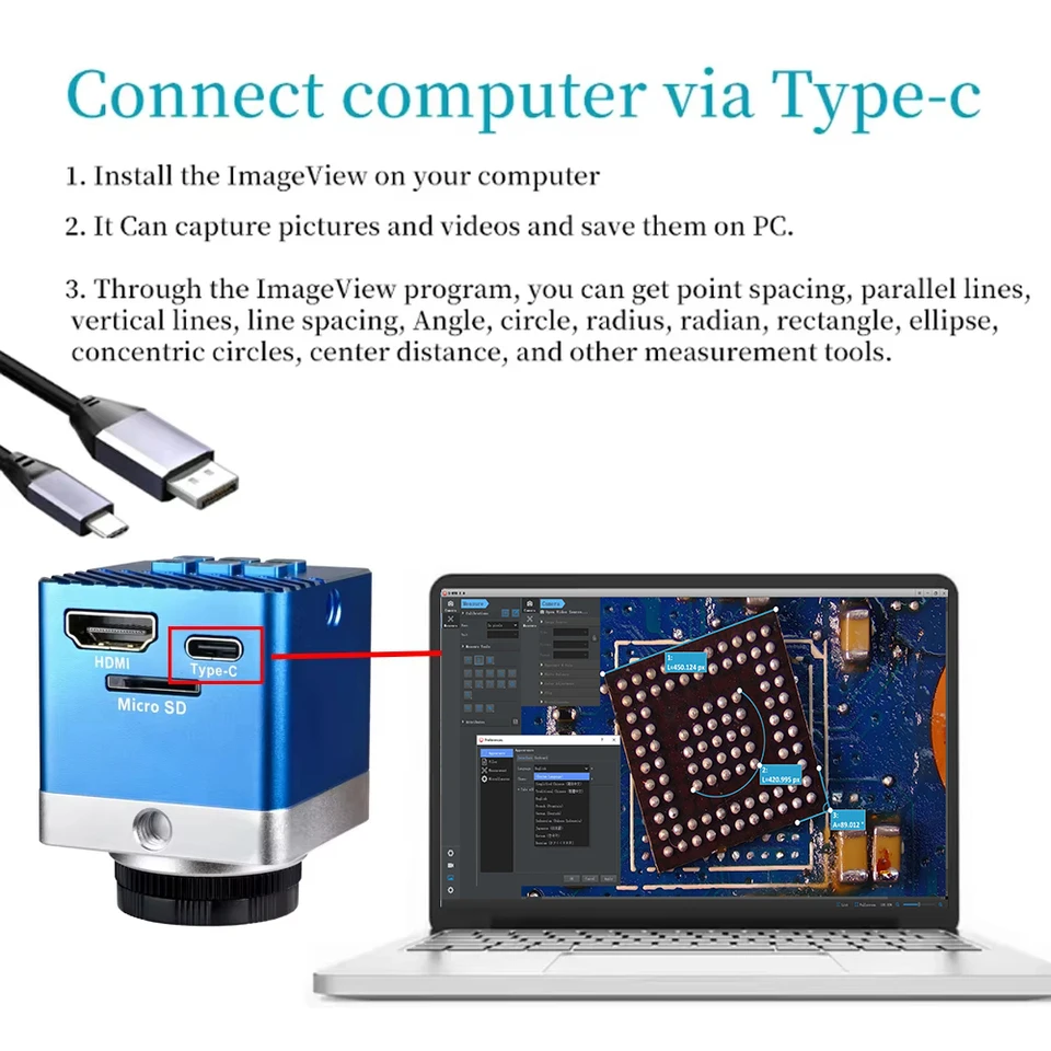 YIZHAN 150X Electron Video Microscope 1080P 4K 48MP 60MP HD