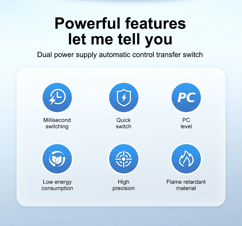 TOMZN Dual Power ATS for Continuous Power Supply