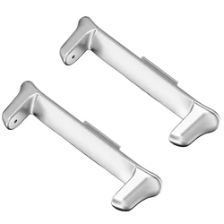 Premium Metal Watch Strap Connector Adapters - Set of 2 - 20mm (Silver)