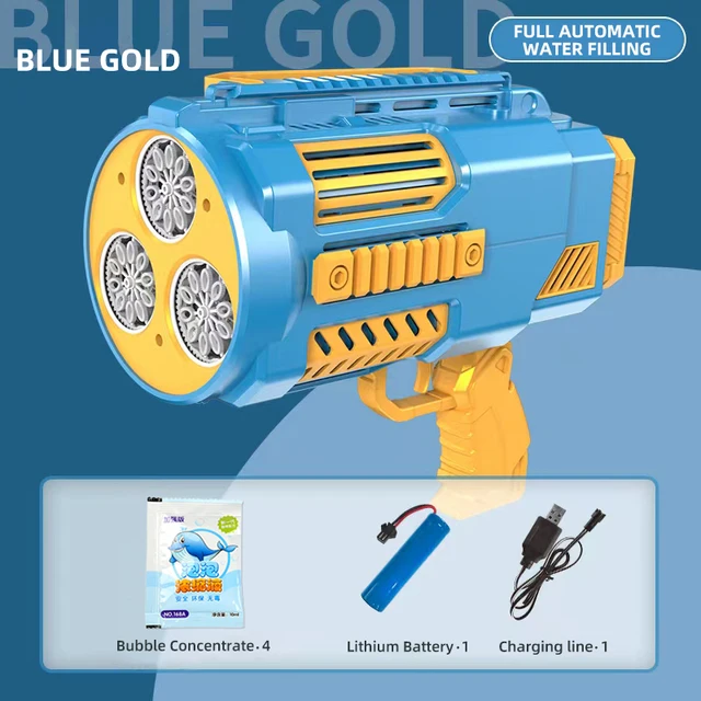 Bubble Gun Rocket Soap Bubble Machine N-Hole Electric Space Launcher Children's Day Gift Continues To Produce Bubbles with Light 4