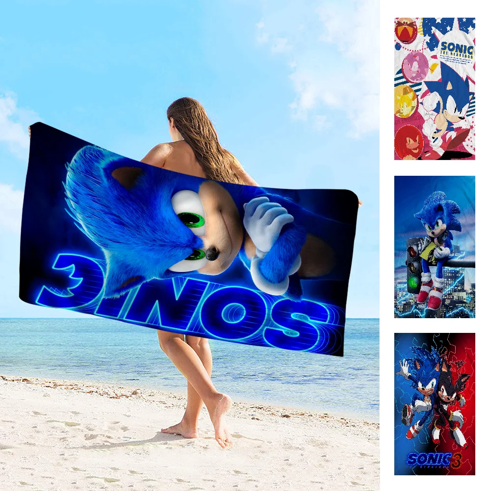 Supersonic-S-Sonic-Game Classic Movie Beach Towel Cartoon Cute Summer Kids Large Bath Pool Beach Towel Microfiber Absorbent 5