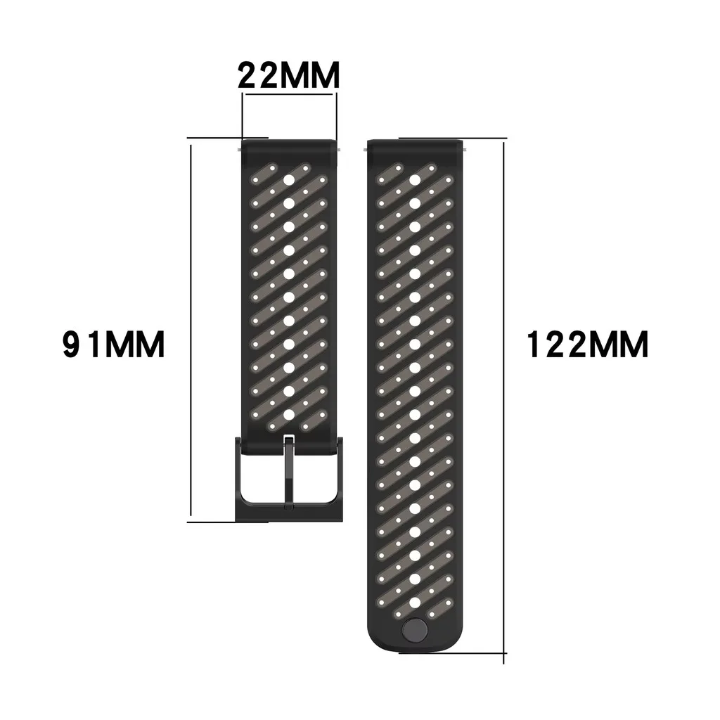 Dual-Color Silicone Ocean Strap, 22mm