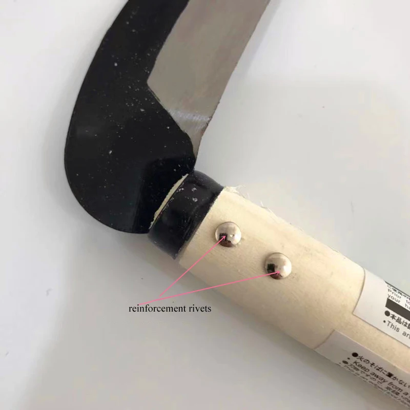 Sharp Grass Sickle Lightweight Steel Machete Knife Wooden Handle Hand Sickle Hand Scythe for Weeding Garden Pruning Tools