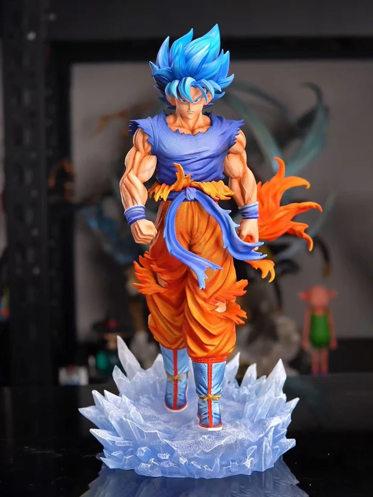 33cm Dragon Ball Z Super Saiyan Blue Son Goku Figure LED