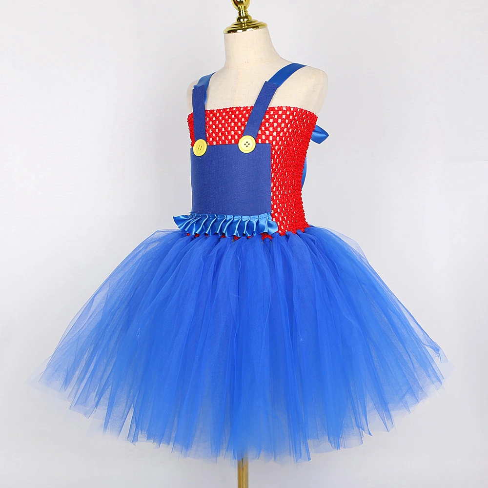 Super Bros Costumes Girls Kids Birthday Christmas Outfit Cartoon Character Tutu Dress Hat Beard Anime Game Clothes