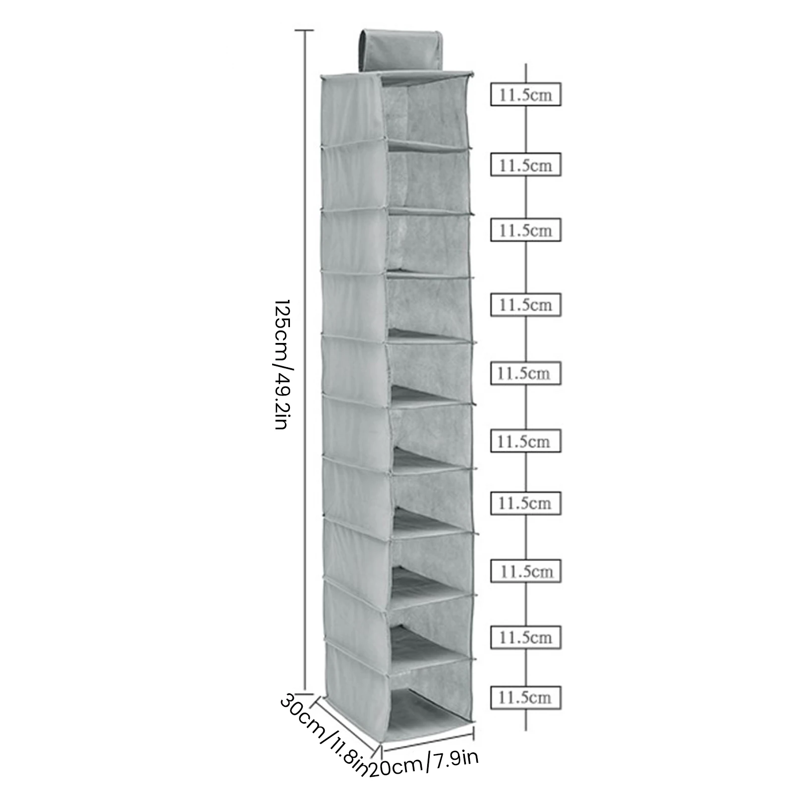 Hanging Shoe Organizer Non-woven Shoe Storage Shelf 10-Layer Foldable Hanging Shoe Rack Space Saving for Home Bedroom Closet 3