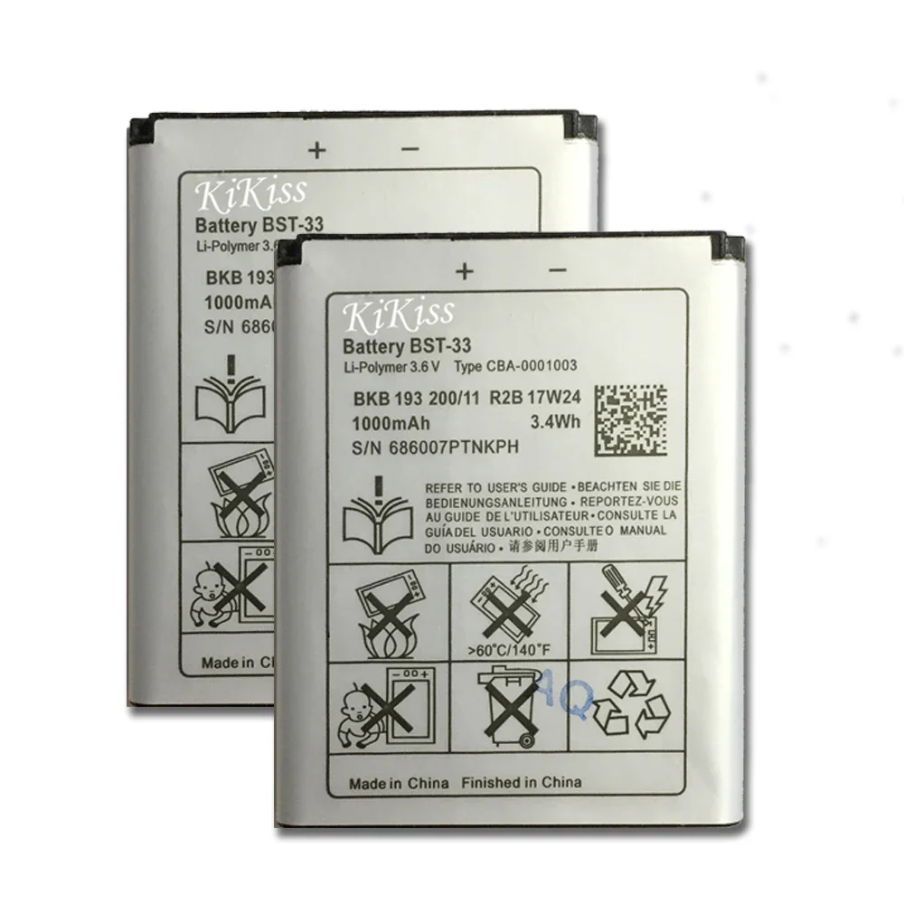 Bateria do Telefone para Sony Ericsson Bst33 Bst 33 Bst33 W205 W300 W300i W302 W395 W595 W595a W610 W610i W660 W705 W705u 1000mah Novo