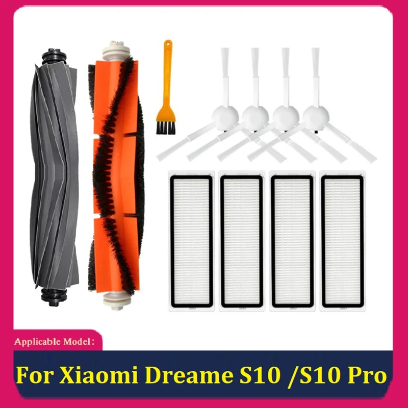 

11 PCS Main Side Brush Hepa Filter Household Cleaning For Xiaomi Dreame S10 / S10 Pro Robotic Spare Parts