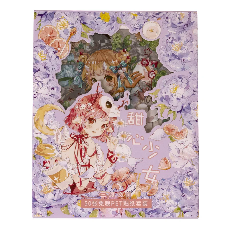 30Sheets Kawaii Girls PET Sticker Book Cute Flower Scrapbooking