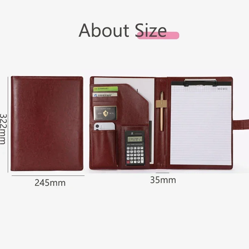 거치대 폴더 파일 클립보드, 비즈니스 사무실 패드, 문서 금속 PU 포트폴리오 정리함, Padfolio Man
