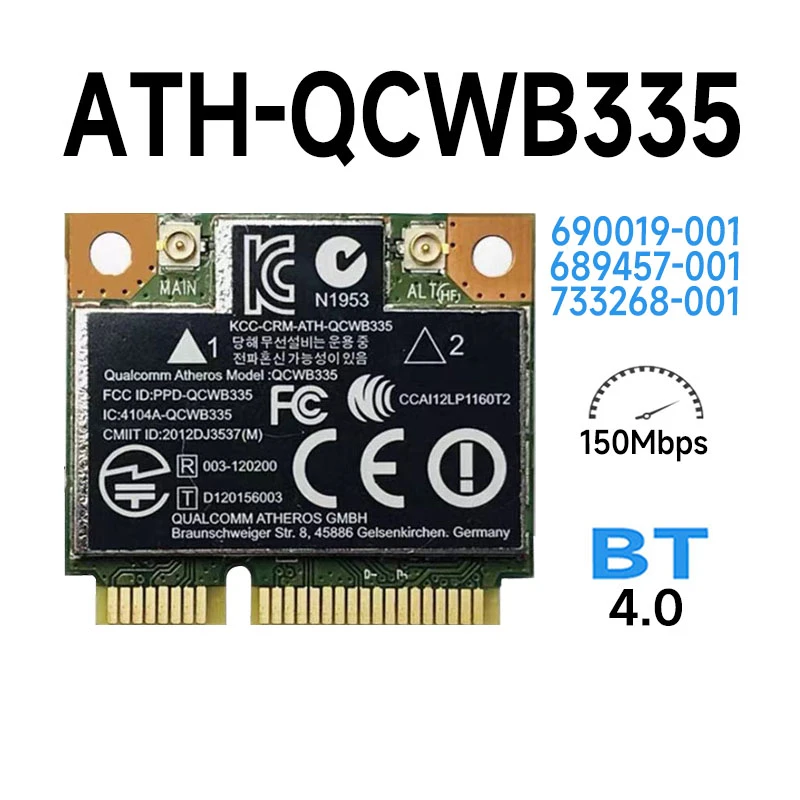 Atheros Qcwb335 Wifi Wireless + Bluetooth 4.0 Mini Pcie Card