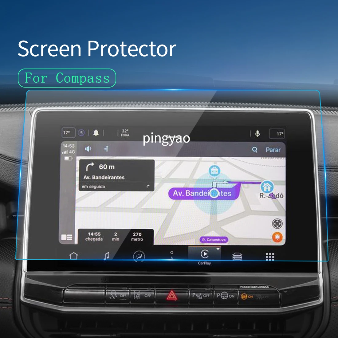 

Автомобильные наклейки, защита экрана Carplay для JEEP Compass 2024, навигатор, аксессуары для автомобиля