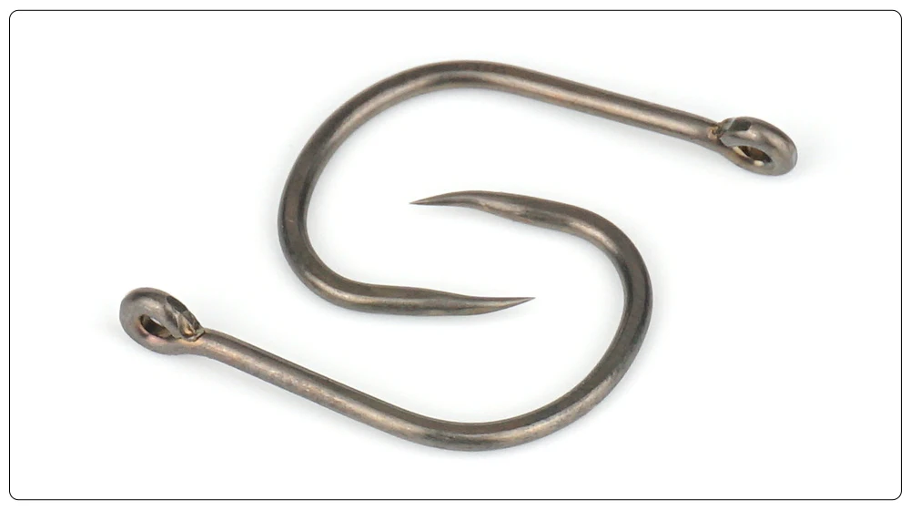Hirisi 50/100 Stück Hochkarbon-Edelstahl Widerhakenlose Haken mit PTFE-Beschichtung Angelhaken Angelzubehör 8002 – Detail 5