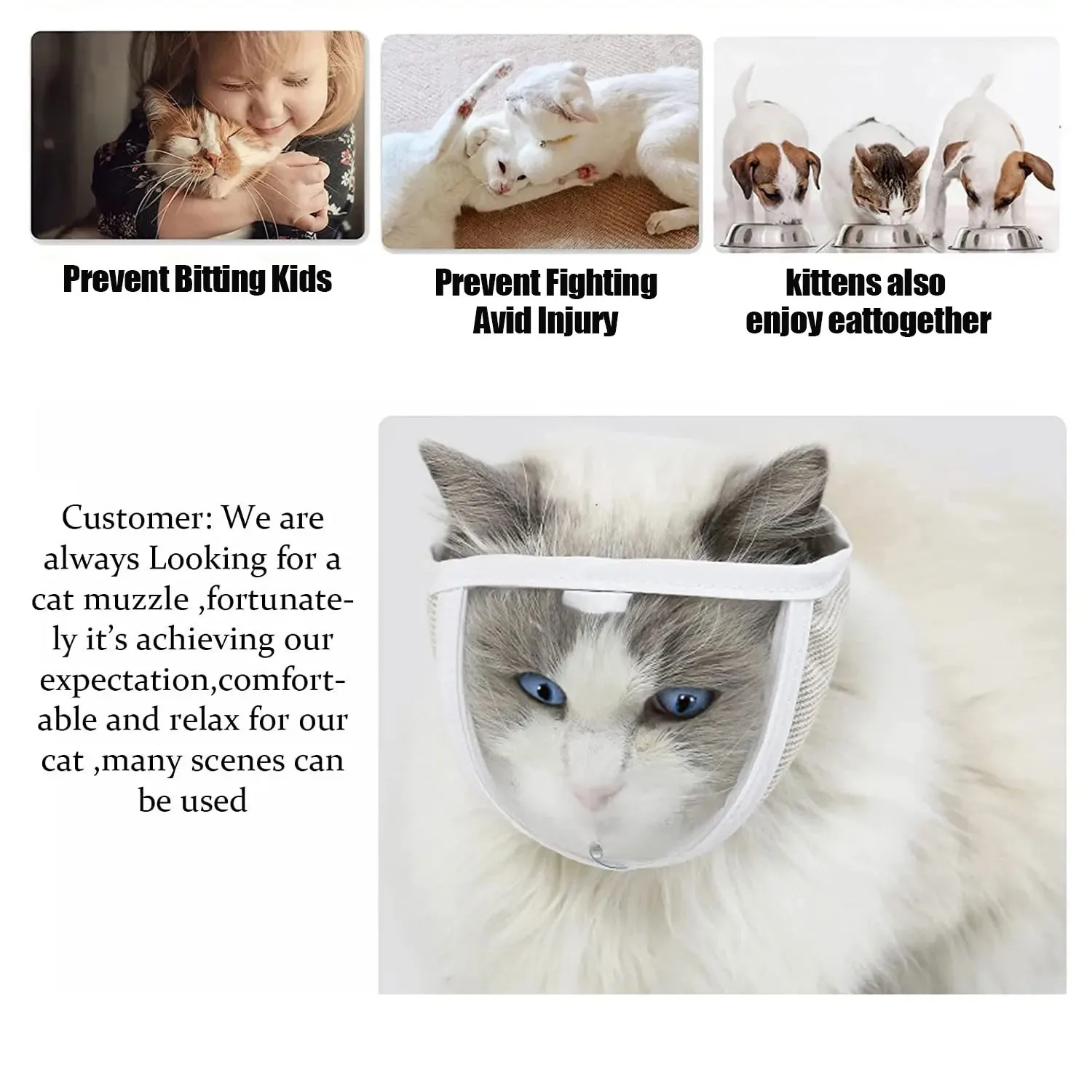 Breathable Cat Muzzle For Grooming Anti-bite Clear Head Cover_voghion.com