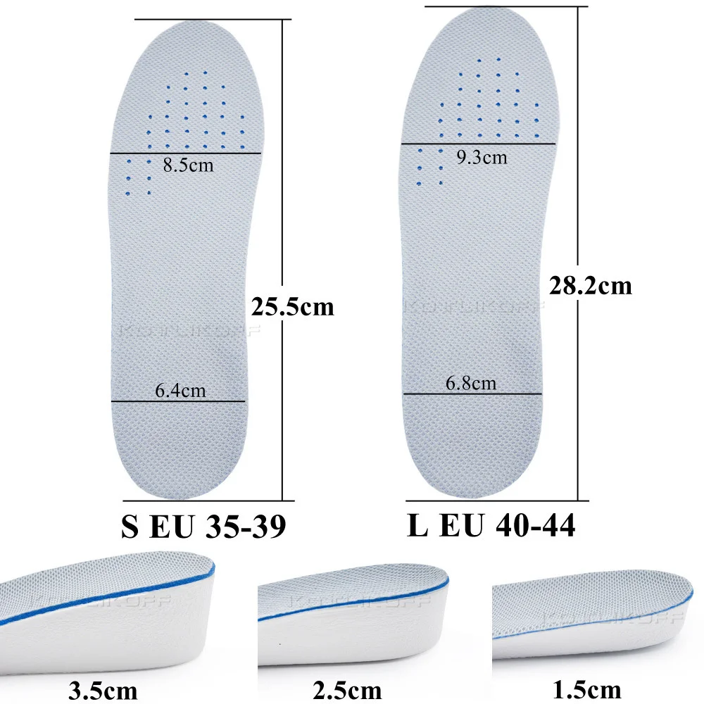 Invisible Höhe Erhöhte Einlagen Atmungs Leichte Ferse Heben Einsätze Aufzüge Schuh Pads Komfort Aufzug Einlegesohlen Unisex – Detail 20