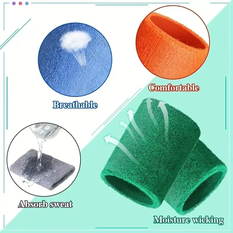 10×8cm 손목 지지대 손목밴드 스포츠 브레이서스 땀 흡수 타월 커프 테니스 손목 보호대 스트랩 피트니스 런닝 땀 흡수 밴드 짐용