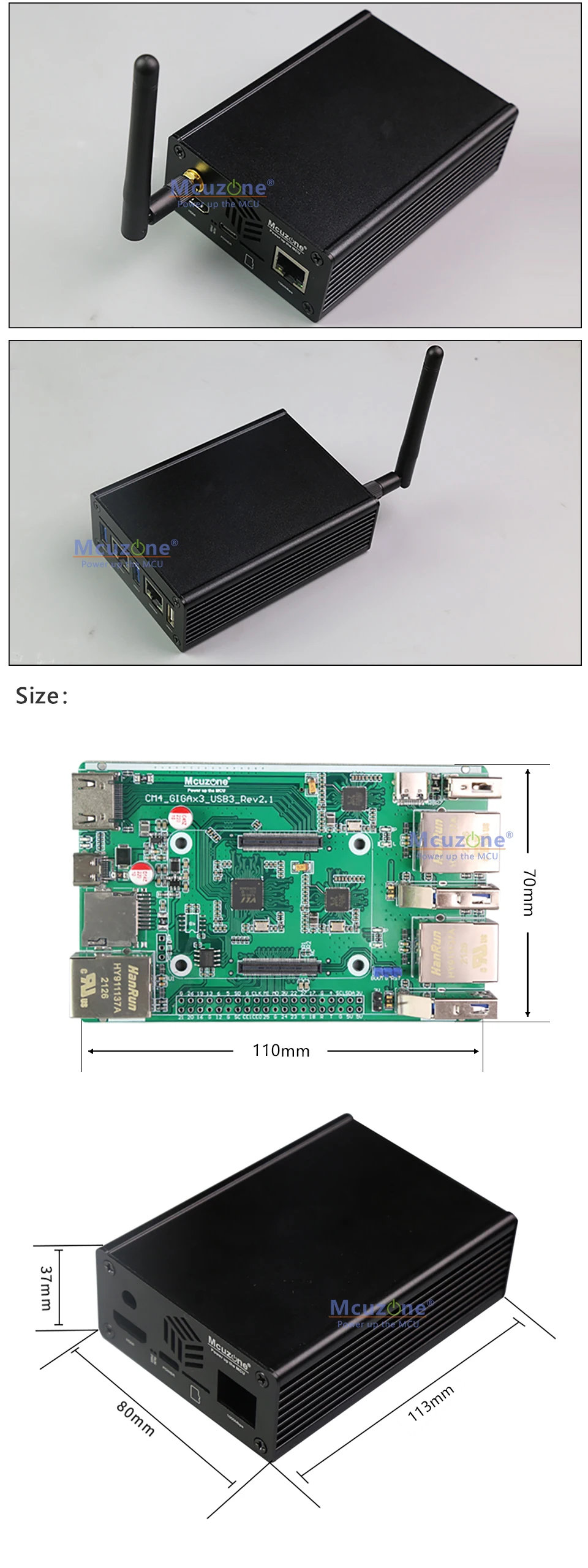 Raspberry pi cm4 3x gbps ethernet placa