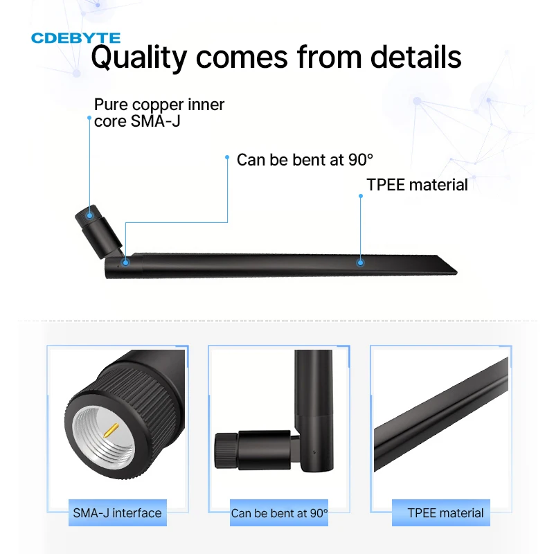 Wifi antenna lora antenna 5PCS 915MHz Lora WIFI antenna omnidirectional 3.5dBi SMA-J 20W long range rubber foldable antenna for communication