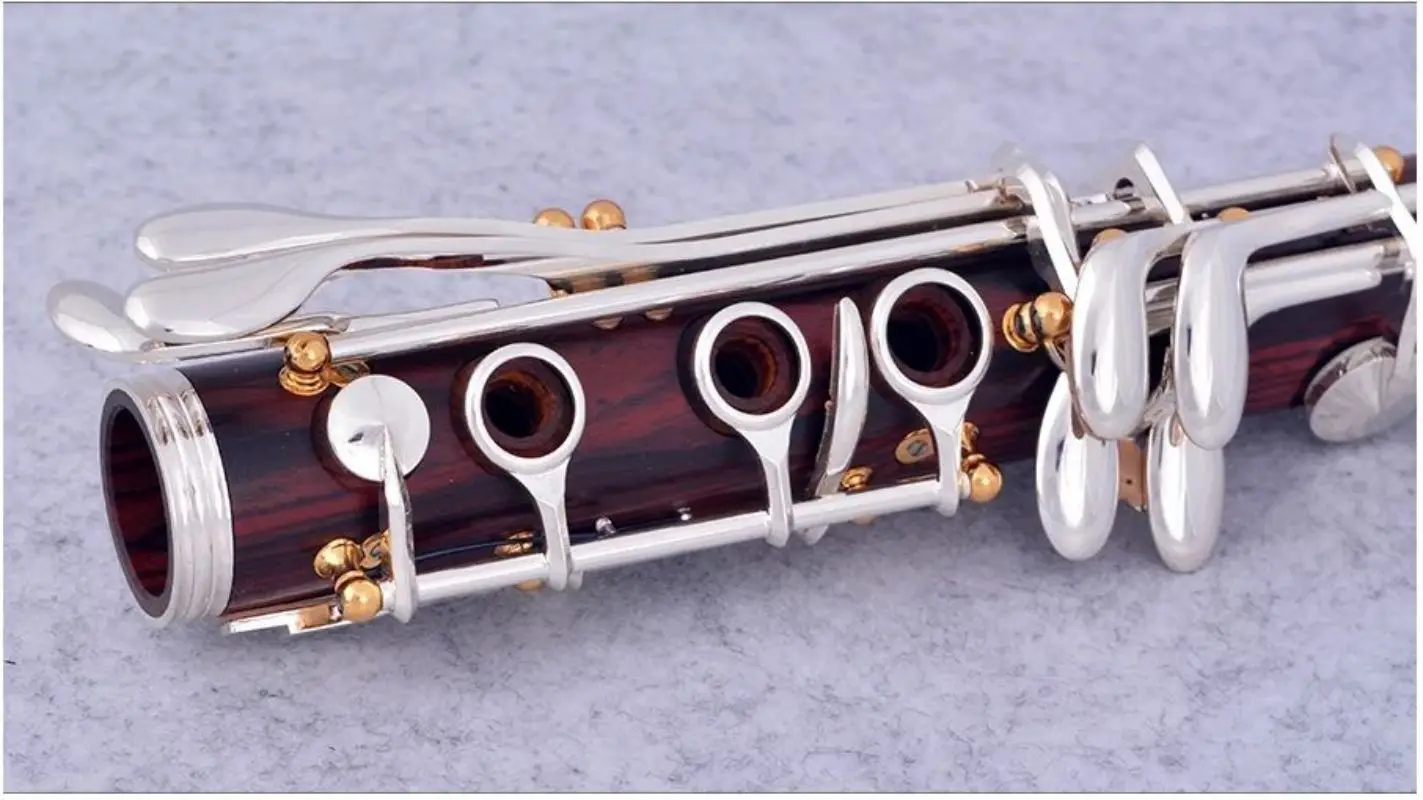 MORESKY Professional Cocobolo Clarinet A Tune 17 Keys Silver Plated Klarinet In La MA69