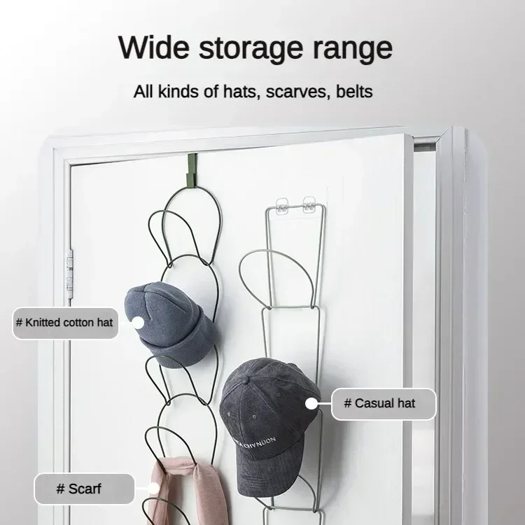 5 Hooks Storage Rack Hat Rack Hook Scarf Bag Baseball Cap Rack Organizer Storage Door Hanger Storage for Closet Bedroom