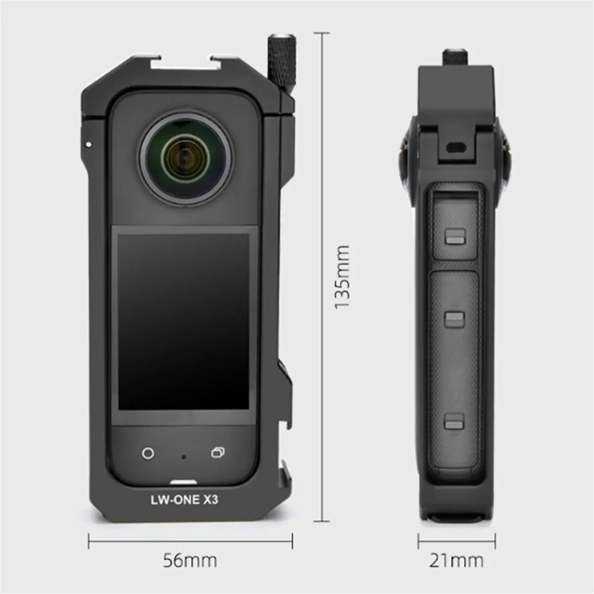 Insta360 X5용 T28C 프레임 케이지 Insta360 X5 액션 카메라 액세서리용 콜드 슈 마운트가 있는 보호 프레임 하우징 케이스