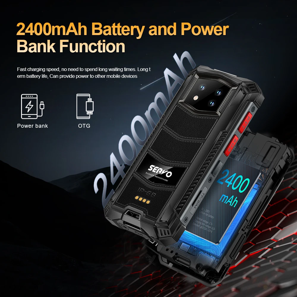 SERVO KING7000 Waterproof Mini Smartphone 4G LTE Android11.0 Dual SIM Standby Walkie-Talkie OTG 3.5"Small Smart Phone NFC Unlock
