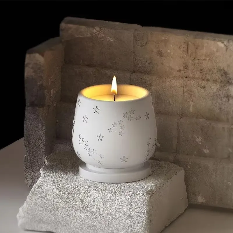 Embossed Pentagram Candle Cup Silicone Mold DIY Resin Plaster Ornament Star Pudding Bottle Mold Creative Storage Jar Molds