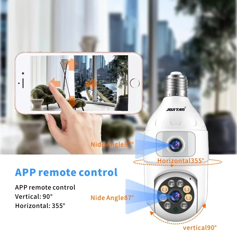 4MP Bulb E27 Dual Lens 360 Indoor Baby Surveillance Camera Home Smart Ip CCTV Night Vision Video Onvif Wifi Monitor Camera Icsee 3