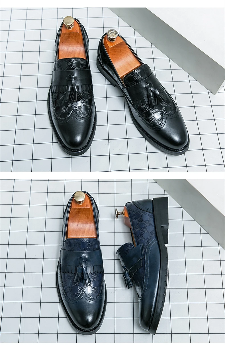 Luxus Männer Leder Schuhe Hohe Qualität männer Schuhe Mode Oxford Hochzeit Männer Kleid Quaste Faulenzer Gentleman Büro Party Schuhe – Detail 6