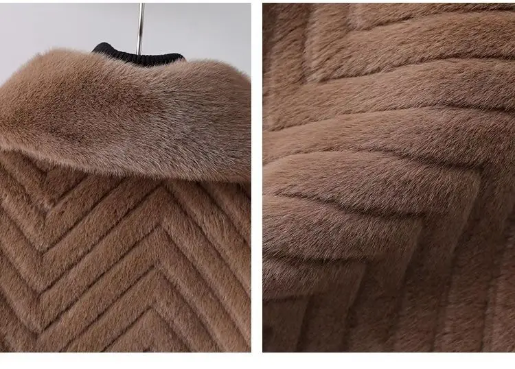 Popular high-end Hepburn style short Coat for women's Winter 2026 new Mink coat Ladies Fur Jackets Fox Fur Car Strip Mink Jacket