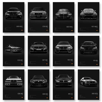 2-A1 Famous Cars G80 M3C Canvas Wall Art Print Poster E30 M3 Z8 Decorative Mural Modern Home Decor Birthday Gift Unframed 1