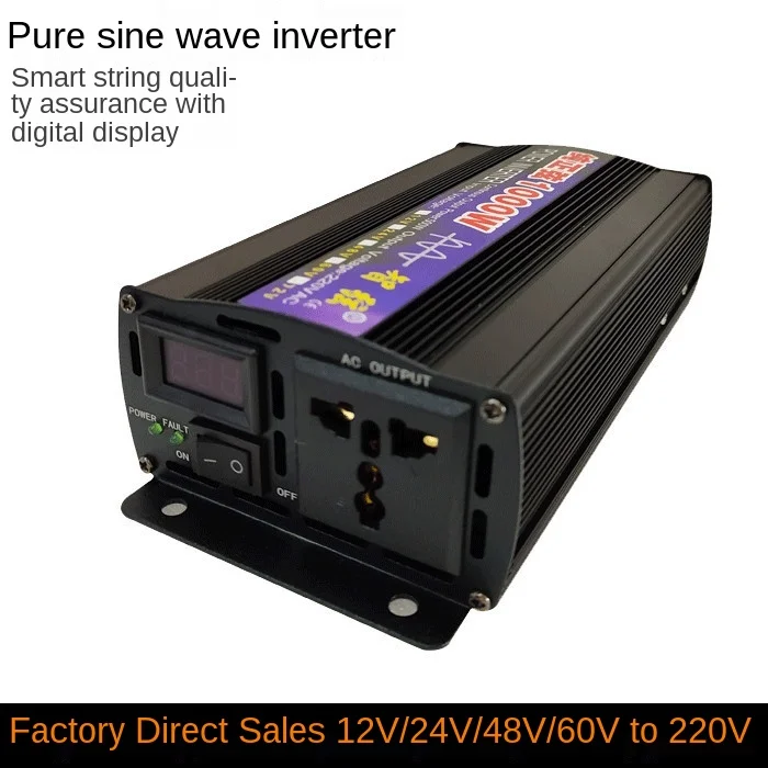 Inverter Sinusoidale Puro Da 1000W 12V / 24V / 48V / 60V Convertitore Di Potenza Inverter Domestico Inverter Solare Inverter Portatile Per Auto