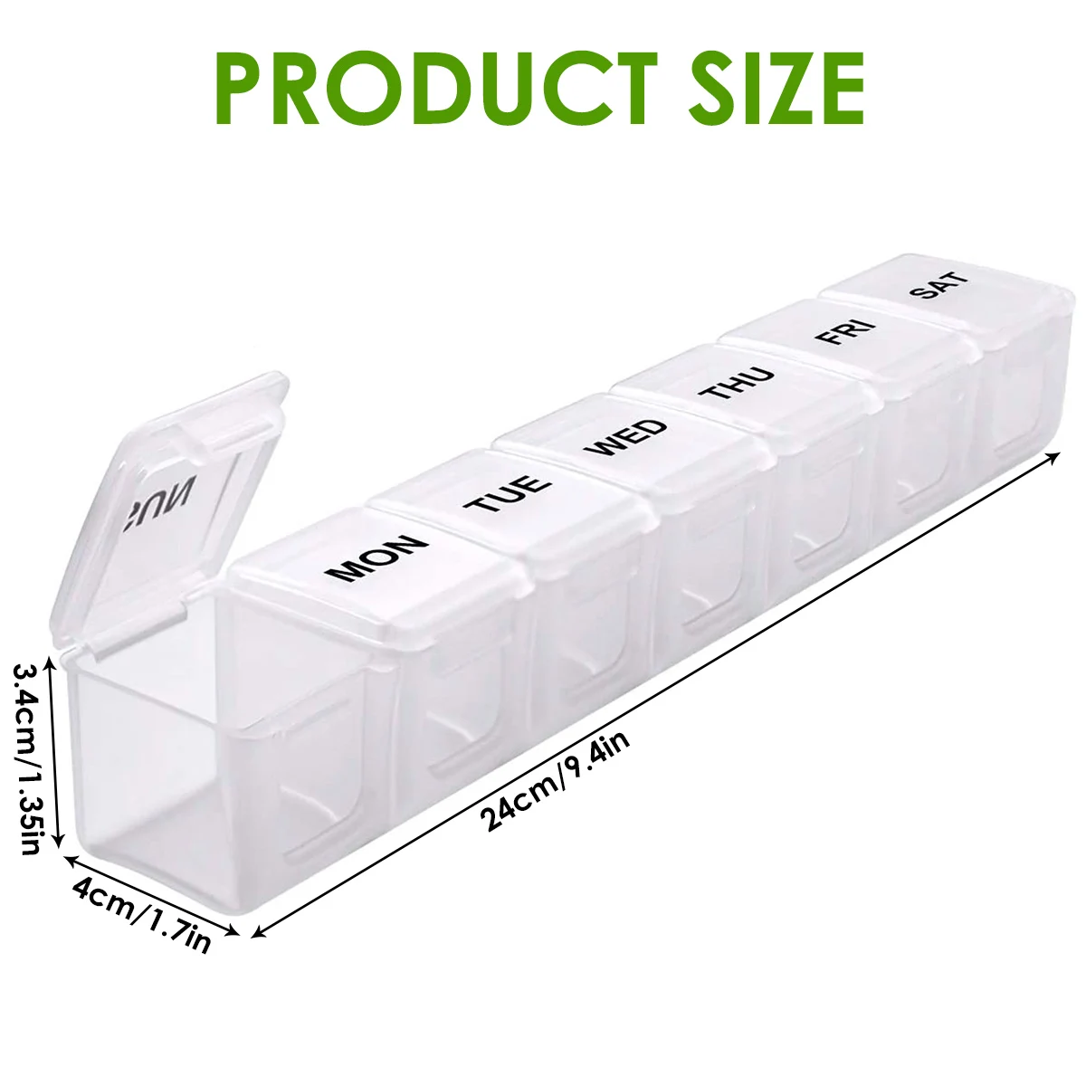 Portable AM/PM Pill Organizer for Tablets, Vitamins, and Supplements
