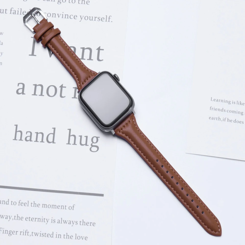 ตัวเลือกสินค้า สายนาฬิกาหนังบางสำหรับ Apple Watch ทุกรุ่น