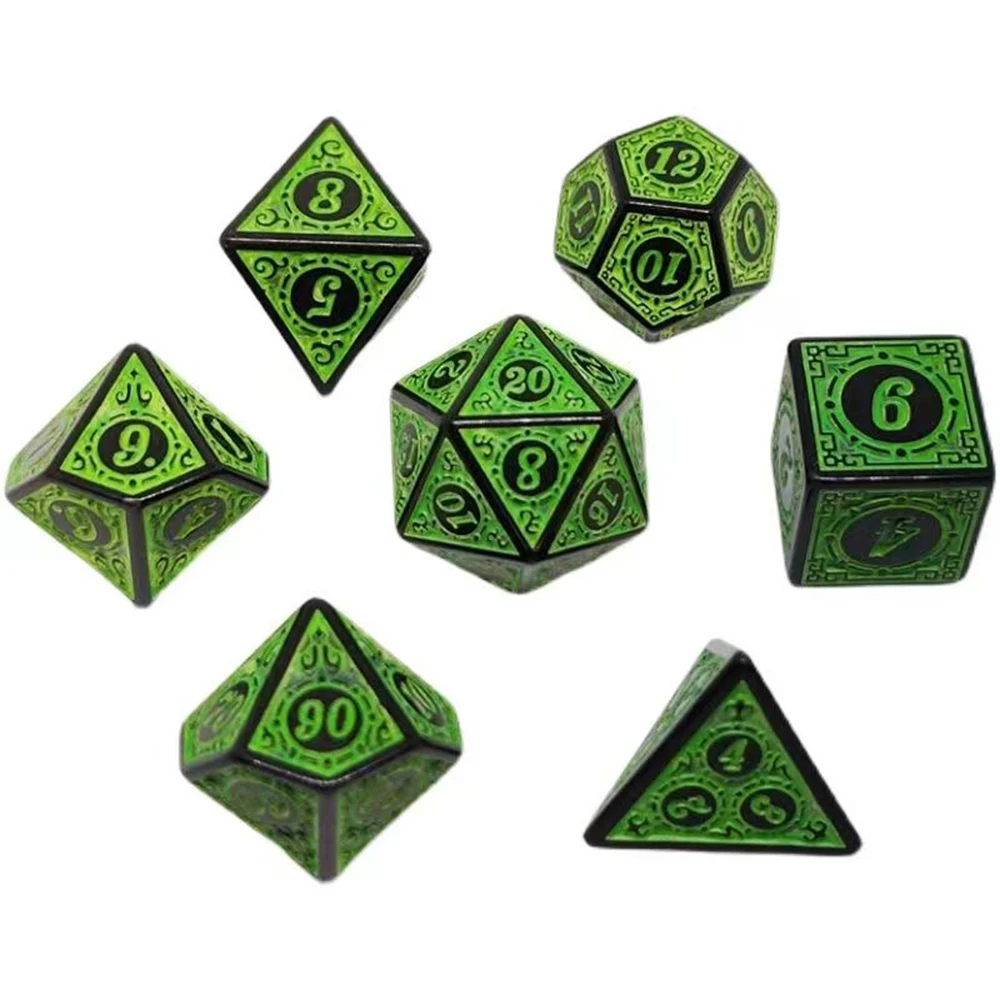 

Hot 7Pcs Dice Set Polyhedral For TRPG DND D4~D20 Multi Sides Dice Accessories For D&D Board Card Math Games