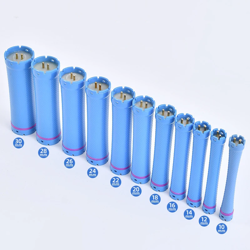 10pcs 24V Digital Hair Perm Rods & 100pcs Rubberbands Set Universal 2 Plugs Electirc Heated Curl Bars Rollers Curlers 11cm 1906