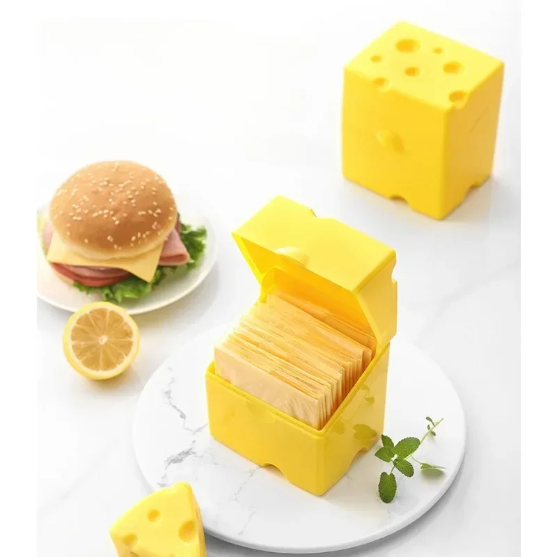 1PC Kitchen Crisper ABS Clamshell Cheese Box Refrigerator Crisper Food and Snack Distribution Cheese Storage Box Food Container