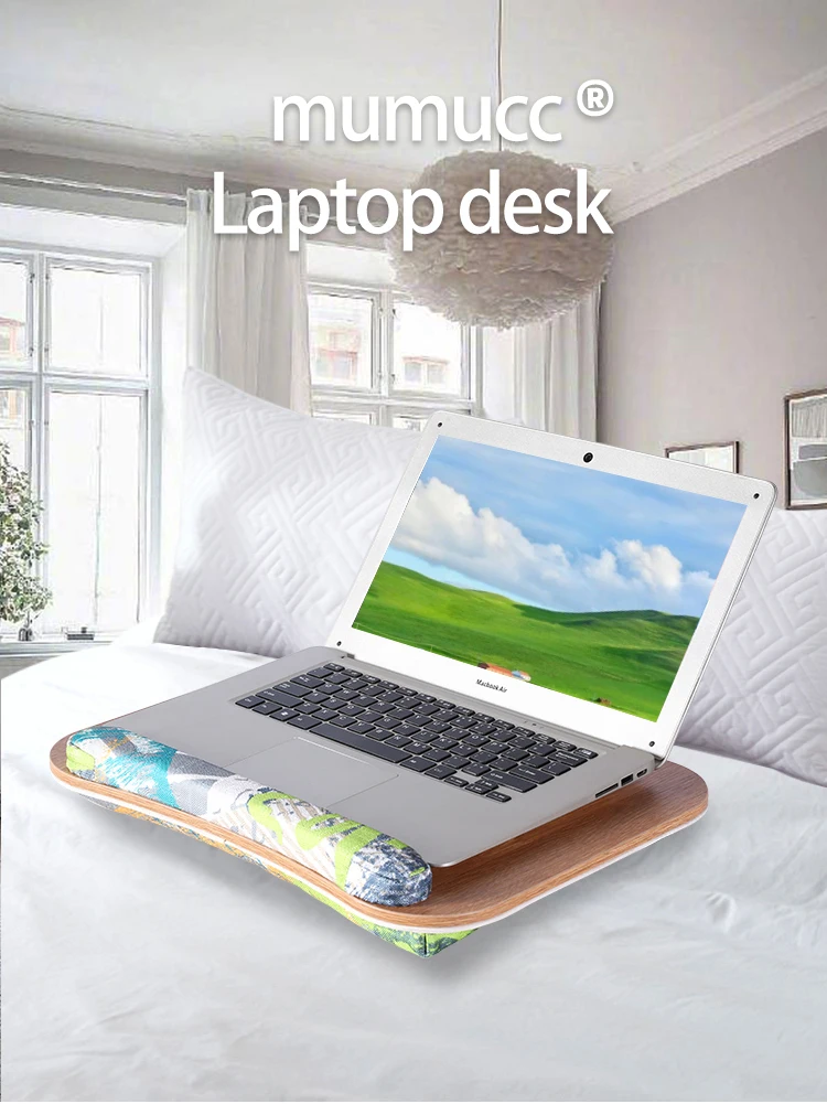 Description Picture 2 of itemLap Laptop Desk with Cushion Bed Sofa Back Cushion Portable Travel Laptop Desk Writing Desk Office Furniture Simple and Portable